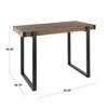 Lumisource Odessa Counter Table in Black Metal and Brown Bamboo T36-ODESA BK+BN